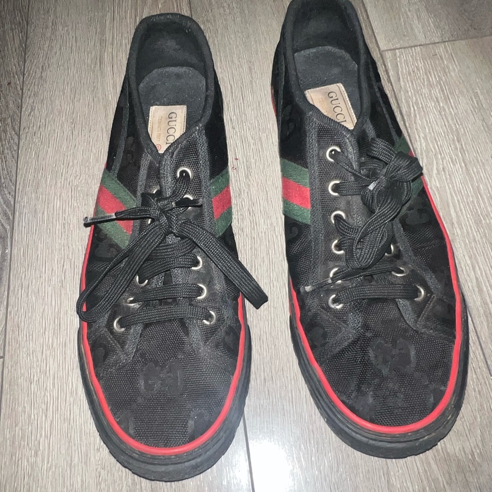 Gucci Tennis 1977 Off The Grid Low Top Sneakers Black Size 10